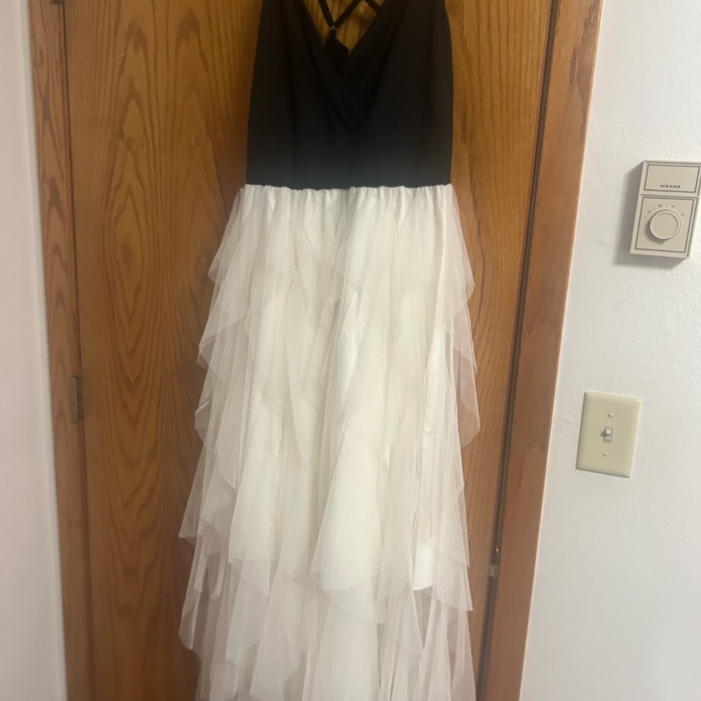 SHEIN Black and White Layered Dress